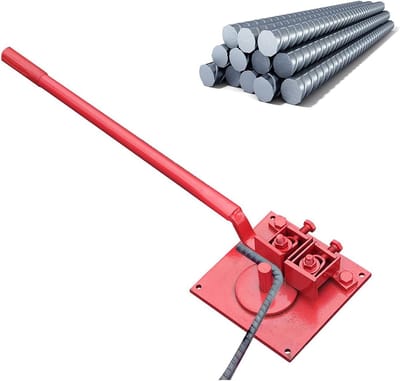 Handmatige Staafbuiger - Betonstaal buigmachine - Metaal Vormgeven - Verstelbaar tot 15mm - 74 cm lengte - Rood