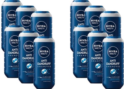 NIVEA MEN Shampoo - Anti-Roos - Voordeelverpakking - 12 x 250 ml - Met Piroctone Olamine