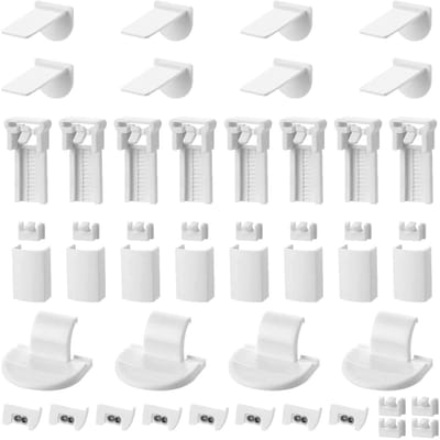 Dailygoods- Geplooide Reserveonderdelen Set van 8 - Klemdragers - Plissé Reserveonderdelen - Accessoires - Duurzaam - Verstelbaar - Plisségordijn