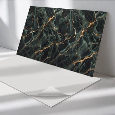 Wallfluent Vinyl Wandpaneel - Marmerpatroon met aderen Zelfklevend Muurpaneel - 100 cm x 50 cm - Groente Vinyl Wandpaneel - 1 stuk - Rechthoekig Wandbekleding Vinyl - Texturen Wandpaneel - Vinyl Wandbekleding - Wandpaneel Keuken en Badkamer