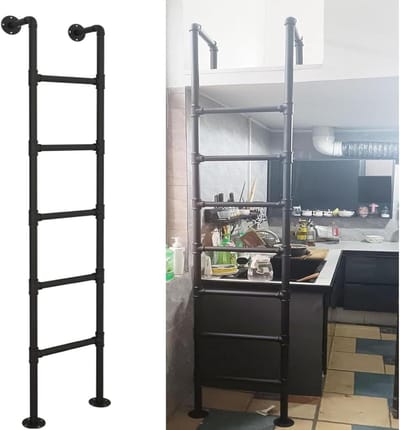 Noodladder - Vluchtladder Stapelbed - Veilig Klimmen - Antislip Kantelpedaal - 219 Meter - Zwart