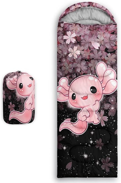 Slaapzak - Kampeerzak - Outdoor avonturen - Waterdicht ontwerp - 228 cm lang - Axolotl Kersenbloesem
