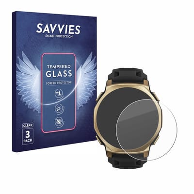 Savvies - Glas Screenprotector voor Huami Amazfit T-Rex 3 Pro (44 mm) - Gehard Beschermglas 9H 3 Stuks