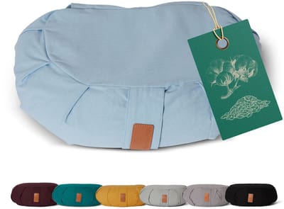 #DoYourYoga - Yoga kussen - »Ganesh« - halve maan meditatiekussen met bio-organische Spelt vulling - 45x30x14 cm - lavendel