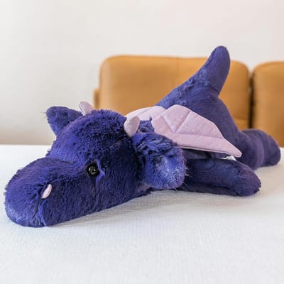 RWB® Verzwaaringsknuffel - Verzwaarde Knuffel - Spanningskuffel - 1 kg - Draak - Paars - ‎28cm x 21cm x 50cm