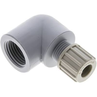 10x8mm & G1/2'' PA L-Vorm Knelfitting Binnendraad 10bar