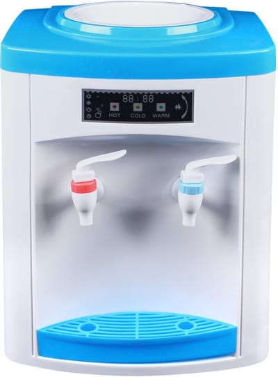 DIMICO - Waterdispenser met koud en heet water - Waterkoeler - 550W - Wit Blauw - Tot 18,9 L - Energiezuinig - 3 standen
