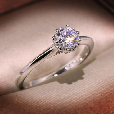 Sterrenhemel Gladde Gesimuleerde Diamant Nieuwe Damesring Eenvoudige Steeninleg 45 Punten Speelse Meisjes Nep Diamanten Ring Port degree 20 gray