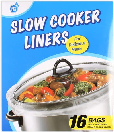 Grote Slowcooker Zakken (16 Stuks) - BPA-Vrij voor Ronde en Ovale Pitten (4-8 QT)