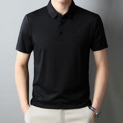 High-end Heren Casual Business T-shirt Korte mouw Zomerstijl Middenleeftijd Heren Strijkvrij IJszijde Naadloos Poloshirt Papa Kleding XXXXL