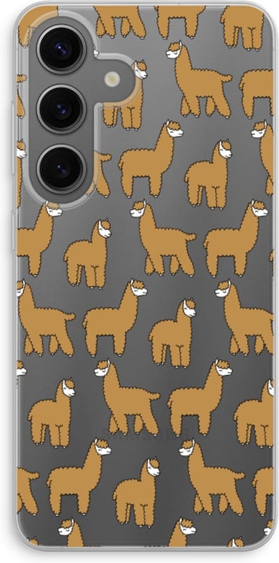 Case Company® - Hoesje geschikt voor Samsung Galaxy S24 hoesje - Alpacas - Soft Cover Telefoonhoesje - Bescherming aan alle Kanten en Schermrand