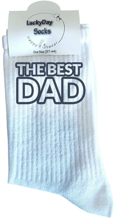 The best dad - Liefste papa - Vaderdag cadeau - Hou van jou - Verjaardag - Trend nu - Vader cadeau - Sokken met tekst - Sport sokken - Cadeau voor papa - Leuke Sokken - Verjaardag cadeau voor hem - Vaderdag - LuckyDay Socks - Maat 37-44