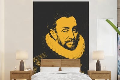 Behang - Fotobehang Willem van Oranje - Adriaen Thomasz - Geel - Breedte 145 cm x hoogte 220 cm