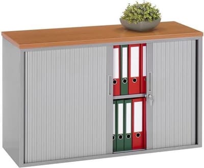 Stalen roldeurkast 72,5x120x43cm framekleur Aluminium (RAL9006)