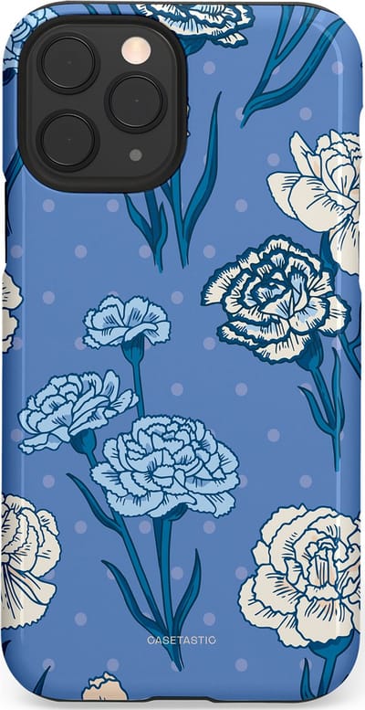 Casetastic hoesje geschikt voor Apple iPhone 11 Pro - Dubbellaagse bescherming - Anjer melange - Fashion Case - Lavendel Petrol Zilver