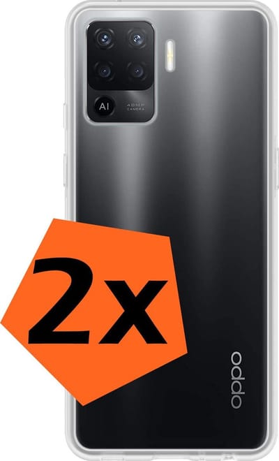 Hoes - 2 Stuks - Geschikt voor OPPO A94 - Sterk & Shockproof - Case Siliconen - Back Cover - Telefoon Hoes - Transparant