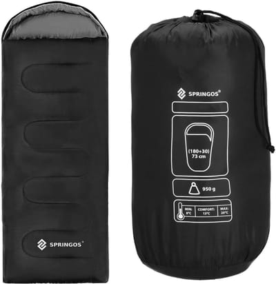 Comfortabele Dekenmodel Slaapzak 210 x 73 cm - Zwart met Draagtas