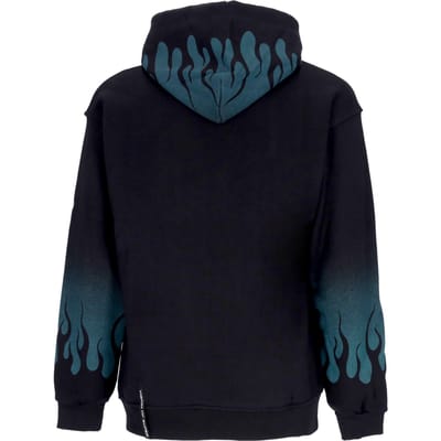 Negative Flames Hoodie Herenhoodie Zwart/balsemgroen