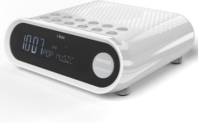 Wekker Radio - Nachtkastje Radio - Wakker Worden - DAB FM Ontvangst - Compact Formaat - Wit