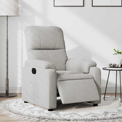 vidaXL - Fauteuil - verstelbaar - elektrisch - microvezelstof - lichtgrijs