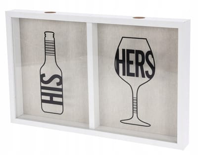 Koopman Decoratieve Barcontainer - Wandmontage - 25,5x40cm - MDF en Glas - Voor Kronen