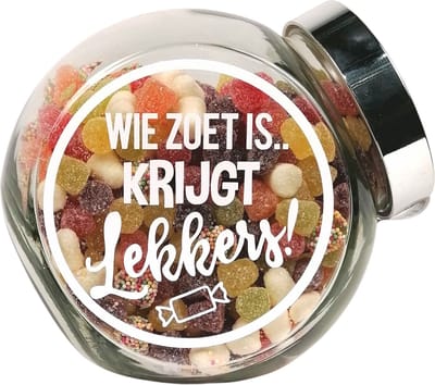 Snoeppot Sinterklaas "Wie zoet is krijgt lekkers" - Snoeppot tum tum - Sinterklaas cadeau - Sinterklaas snoep - Pakjesavond - Snoep cadeau - Bedankt cadeau -