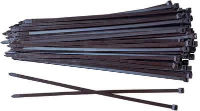 Kortpack - Tyraps/kabelbinders - 200mm x 7.6mm - Bruin - 100 Stuks - Bundeldiameter: 50mm - Treksterkte: 54,4kg - (099.1032)