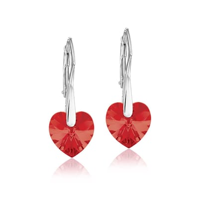 Montebello Oorbellen Lily HZ34 - Swarovski Hart - 925 Zilver Gerhod. - Ø10mm - 25mm