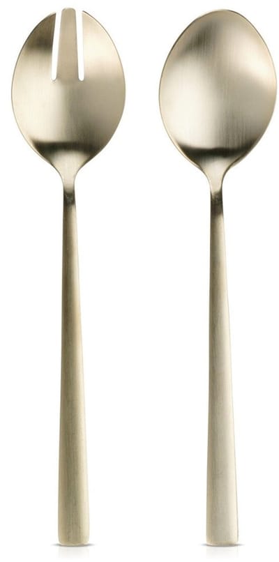 Excellent Houseware - Stalen Gouden Saladelepels - 25 cm - Set van 2