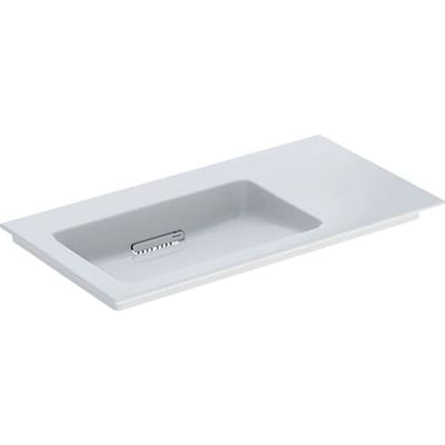 Geberit ONE furniture washbasin 90 cm, horizontal outlet, without tap hole, without overflow, shelf right 505.008.00.1