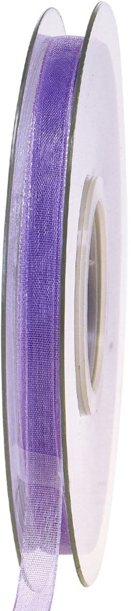 Organza lint cadeaulint paars lint zelfkant 6mm 50m