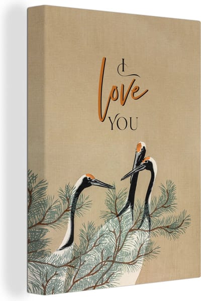 Canvas Schilderij I love you - Spreuken - Quotes - Liefde - Relatie - 30x40 cm - Wanddecoratie