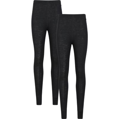 Mountain Warehouse Dames/Dames Merino Wol Base Layer Onderbroek (Set van 2) (Zwart)