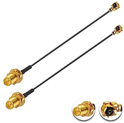 U.F.L1 To RP-SMA Female Coaxial Kabel - 2 Stuks 10cm Mini Coaxial Pigtail Kabel voor Wifi Routers en Netwerkkaarten