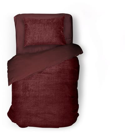 Eleganzzz Dekbedovertrek Teddy Pluche - Bordeaux - Teddy Dekbedovertrek - Dekbedovertrek 140x200/220cm - Eenpersoons dekbedovertrekken - 140x220cm - Fluffy Dekbedovertrek - Effen Dekbedovertrek