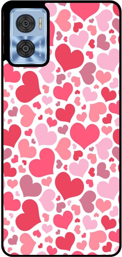 Smartphonica Telefoonhoesje Geschikt voor Motorola Moto E22 / E22i met Hartjes Print - Hearts Design TPU Backcover Case - Kinder Hoesje met Hartjes Design geschikt voor Motorola Moto E22;Motorola Moto E22i