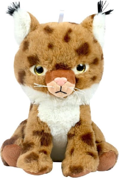 Knuffeldier Lynx Lonnie - zachte pluche stof - wilde katten knuffels - lichtbruin - 23 cm