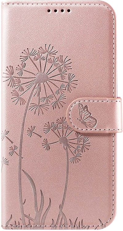 Zanae, Wallet Case for Geschikt voor Apple iPhone 17 Premium Design Flowers Butterfly, Champagneroze
