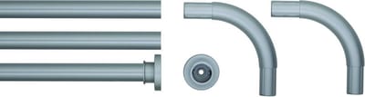 Sealskin Seallux - Douchegordijnstangset - Douchegordijnstang 3x - Koppelstuk 2x - Mat aluminium