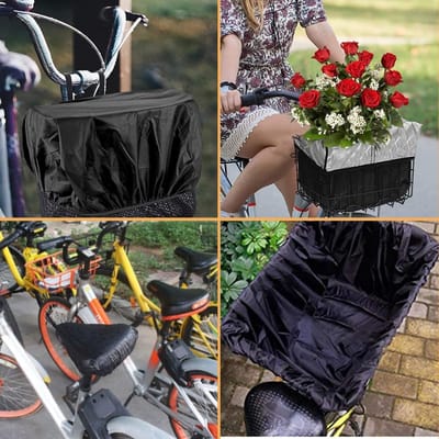 Fietsmand Cover Waterdicht 2 Pack - Regenhoes Fietsmand - Fietszadel Cover - Zwart Waterdicht - Fietsmand Regenhoes - voor Fietsmanden Fietsmand