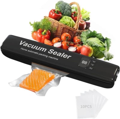 Vacuüm Sealer Machine voor Voedsel met 10 Vacuüm Tassen - Automatische en Digitale Afdichting
