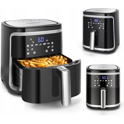 Aigostar Airfryer XXL - met Olijfolie Sprayer - Heteluchtfriteuse - 7 liter - Digitaal display - 1600 gr friet - Inclusief airfryer kookboek - 7 programma's - 1900 W - Zwart