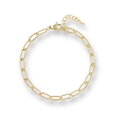 Gouden Schakel Armband van Roestvrij Staal - Ideaal cadeaal cadeau!