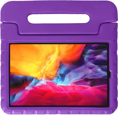 Hoesje - Geschikt voor Apple iPad Pro (2018) - 12.9 inch - Kinderhoes Shockproof Bumper - Kidsproof Case - Tablet Hoes - Kinder Hoes Cover - Paars