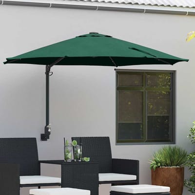 vidaXL - Tuinparasol - Groen - 248 - x - 248 - x - 148 - cm - Polyester - en - Staal