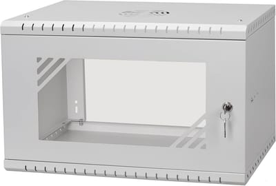Rackkast - Serverkast Netwerkkast - IT Netwerk Opslag - Glazen Deur - 19 Inch 9U - Grijs
