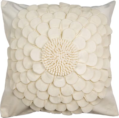 Clayre & Eef Kussenhoes 45x45 cm Beige Polyester Bloem
