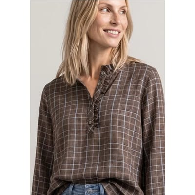 Blouse met lange mouwen en ruches
