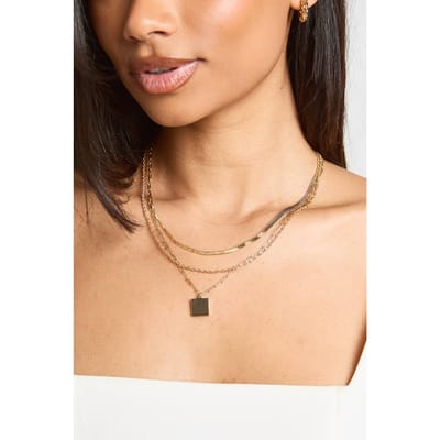 boohoo Dames Gelaagde Ketting Met Slangen- En Touwschakel | Goud