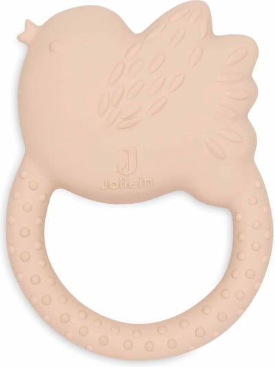 Jollein - Baby Bijtring Rubber - Lovely Birds - Bijtspeelgoed - Stevig, Zacht en Veilig - Vogel